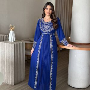 فستان خام شيفون شغل شك يدوي مع فصوص-d2